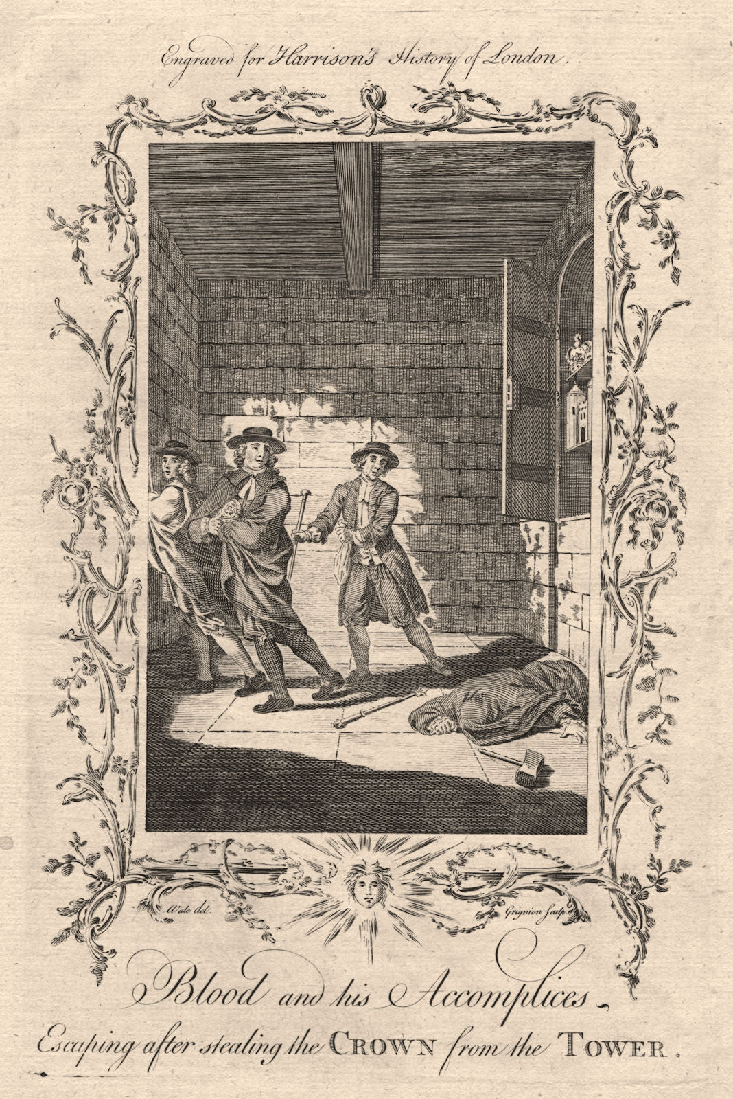 Thomas Blood escaping having stolen the Crown from the Tower of London 1671 1776